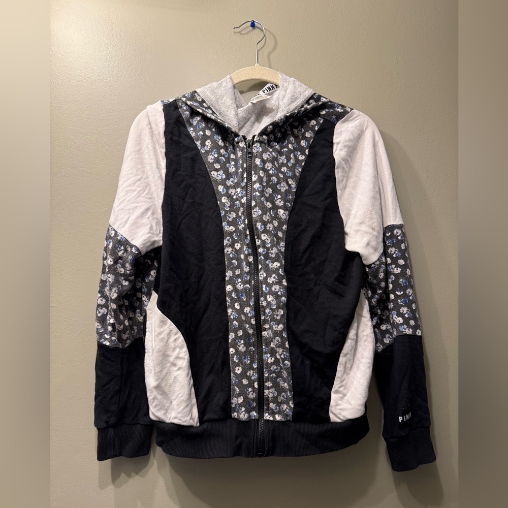 Victoria’s Secret Vintage Blue and Gray Floral Hoodie